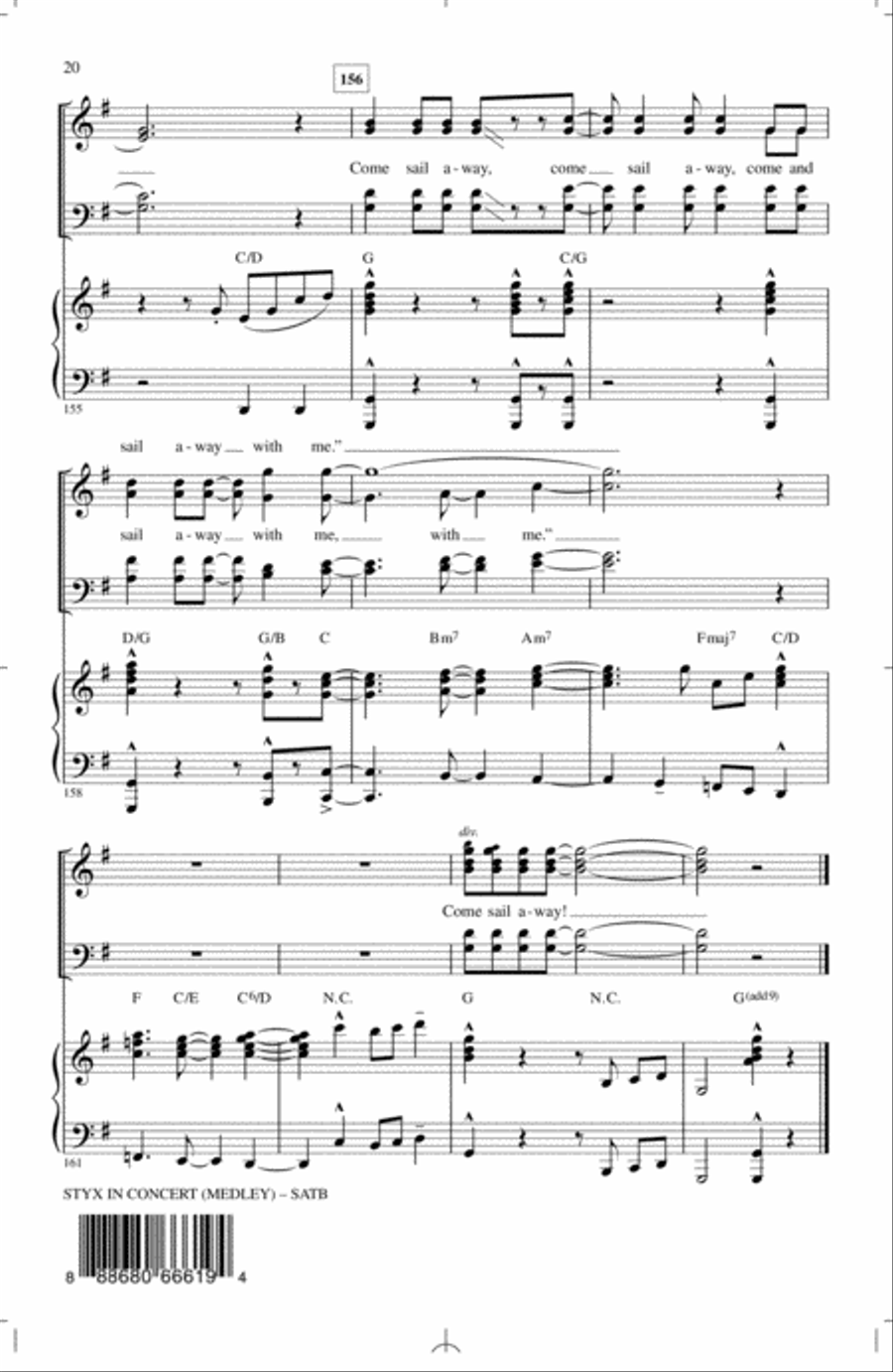 Styx In Concert (Medley) 4-Part scores gallery preview page 19