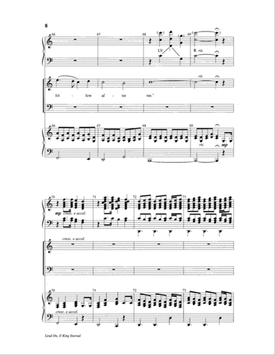 Lead On, O King Eternal 4-Part scores gallery preview page 8