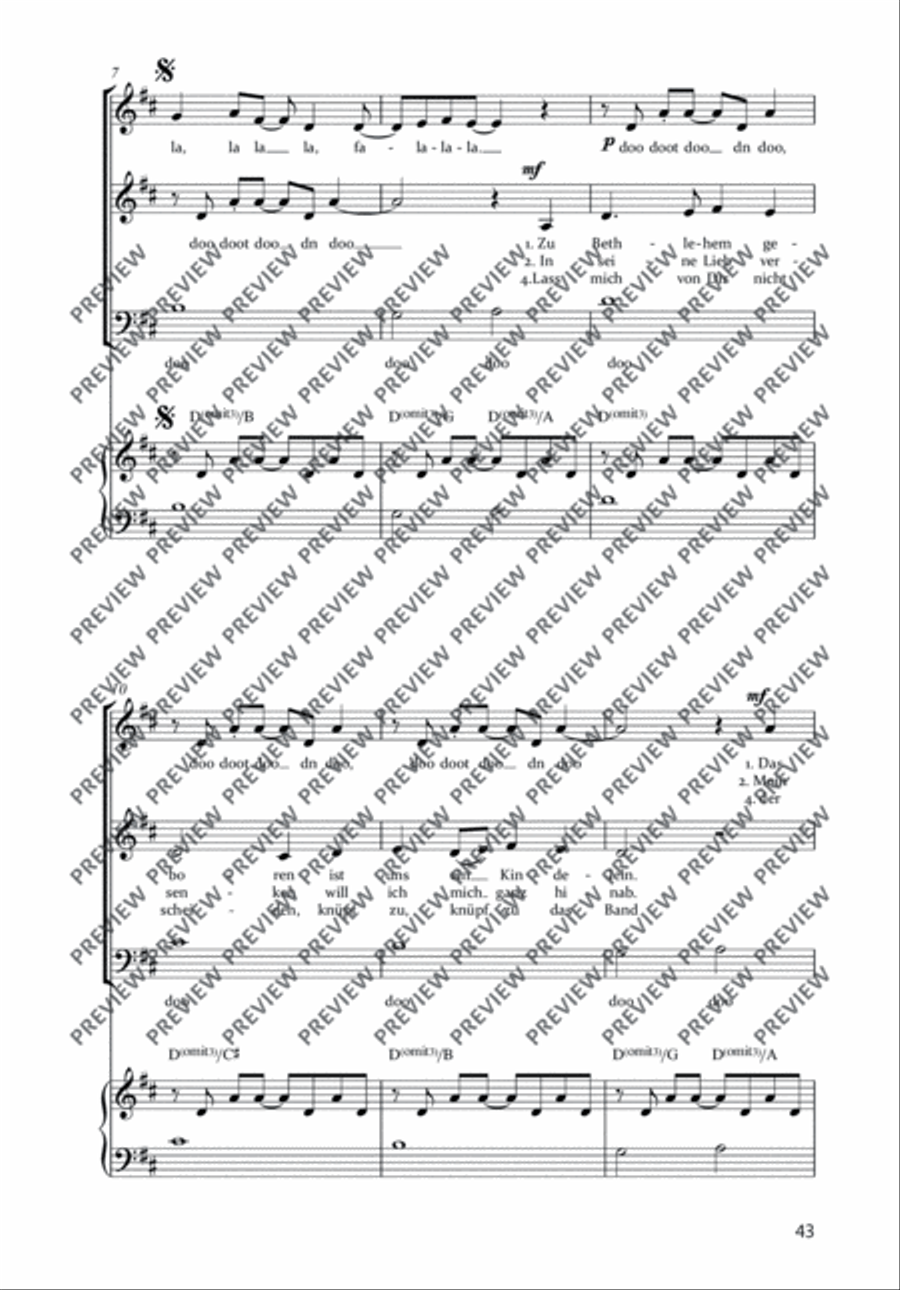 Zu Bethlehem geboren Zu Bethlehem geboren 3-Part scores gallery preview page 3