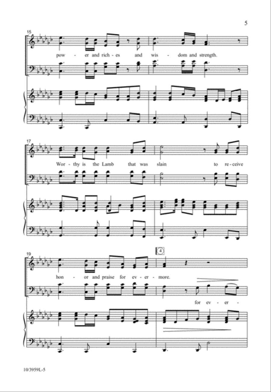 Worthy is the Lamb 4-Part scores gallery preview page 5