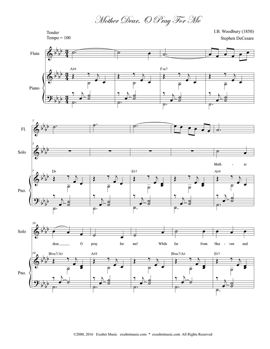 Mother Dear, O Pray For Me 3-Part scores gallery preview page 2