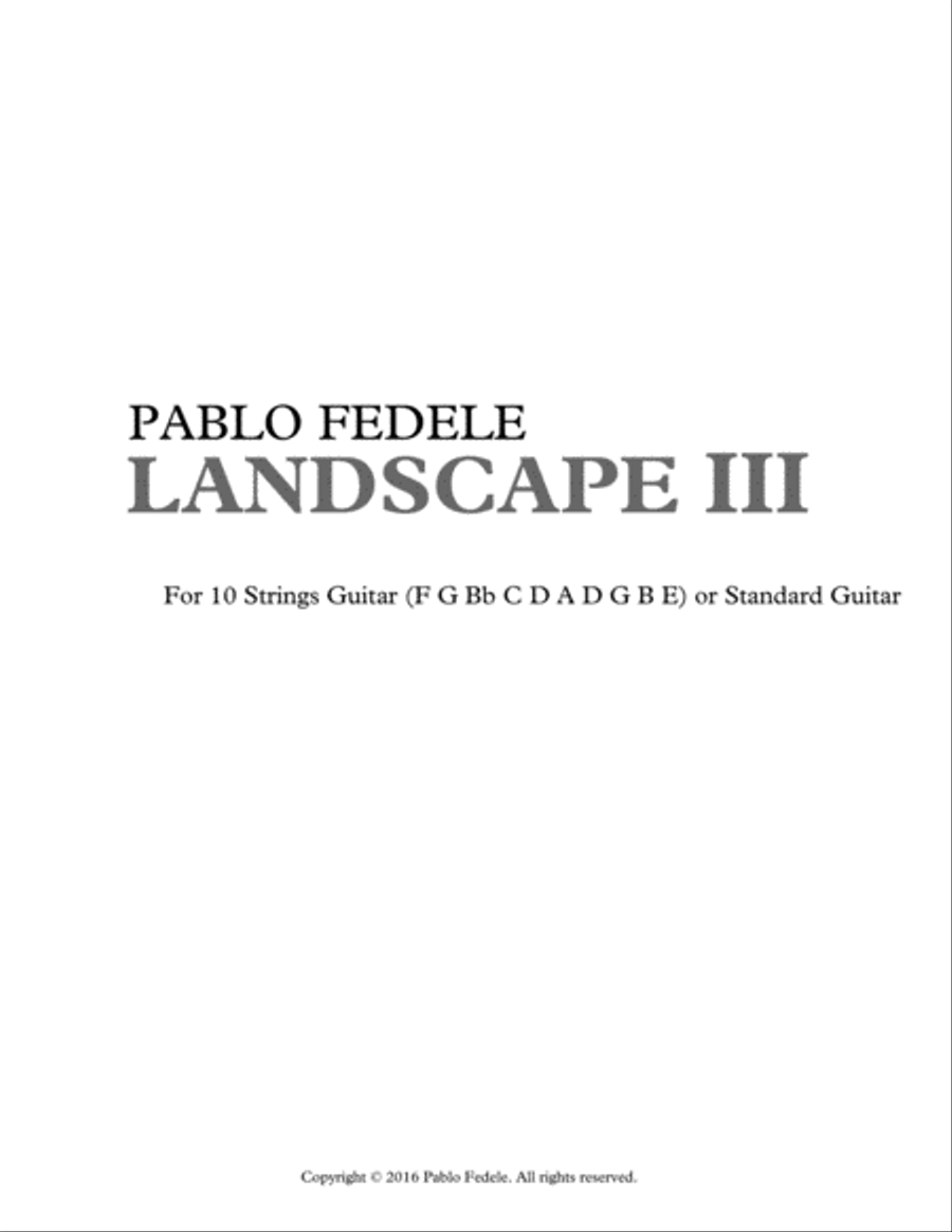 Landscape III (2016) Acoustic Guitar scores gallery preview page 1
