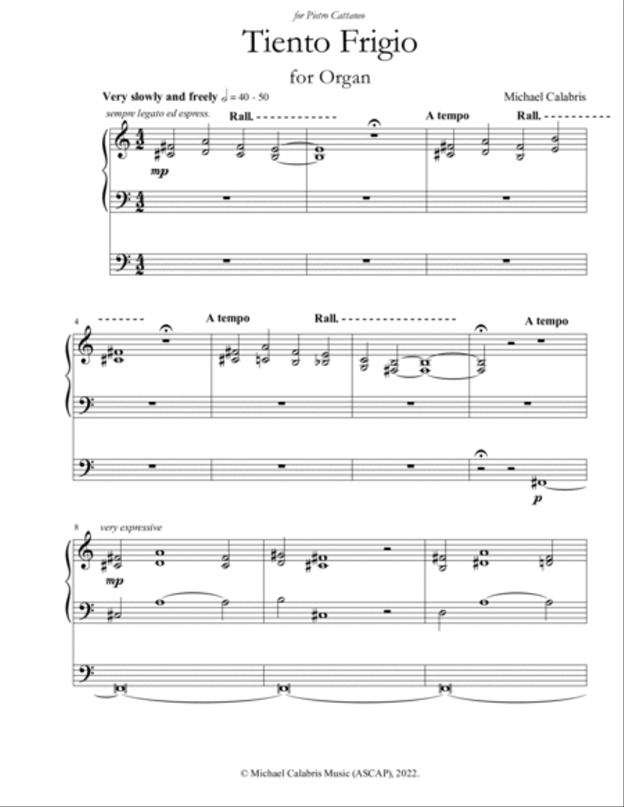 Tiento Frigio (for Organ)