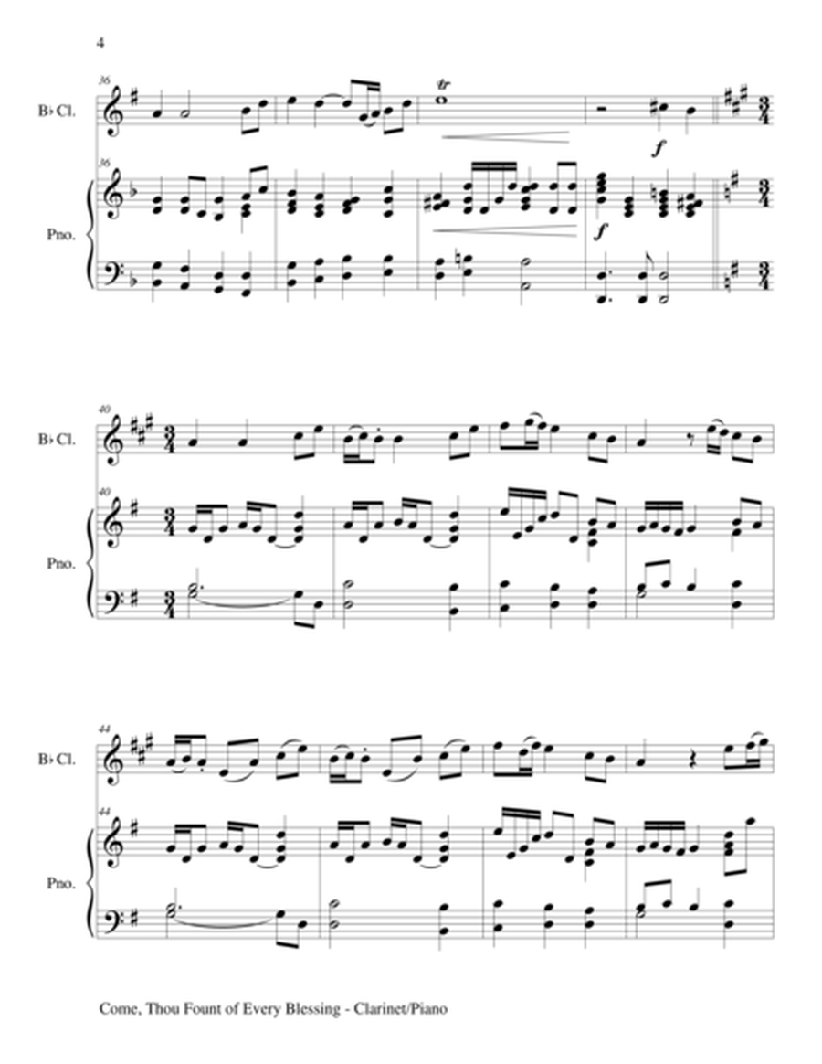 COME, THOU FOUNT OF EVERY BLESSING (Bb Clarinet/Piano and Clarinet Part) image number null
