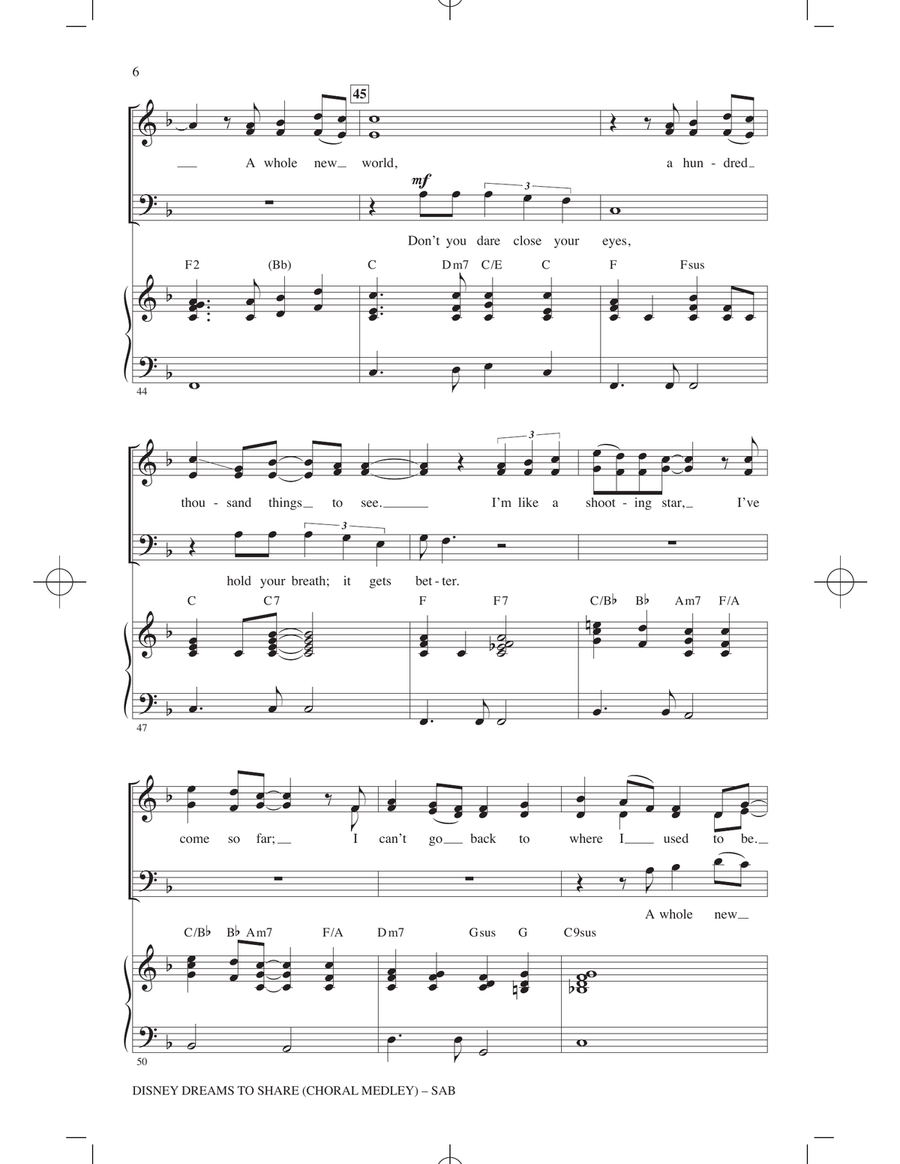 Disney Dreams To Share (Choral Medley) 3-Part scores gallery preview page 5