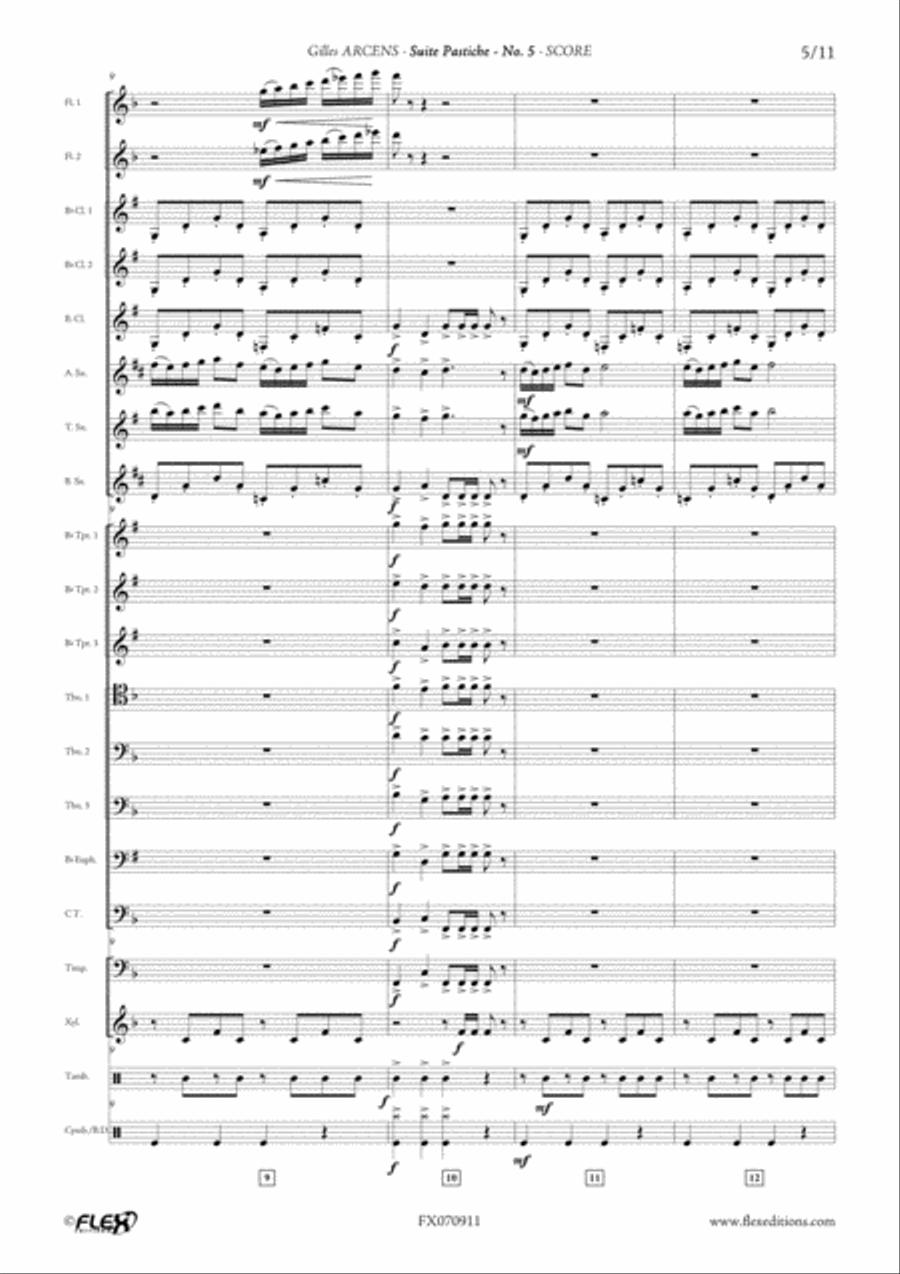 Suite Pastiche: No. 5 Concert Band scores gallery preview page 5