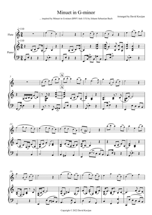 Book cover for Minuet in G-minor - EASY (flute & piano)