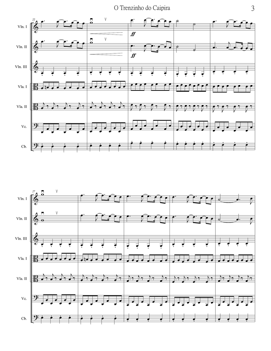 Bachianas Brasileiras N 2 String Orchestra scores gallery preview page 3