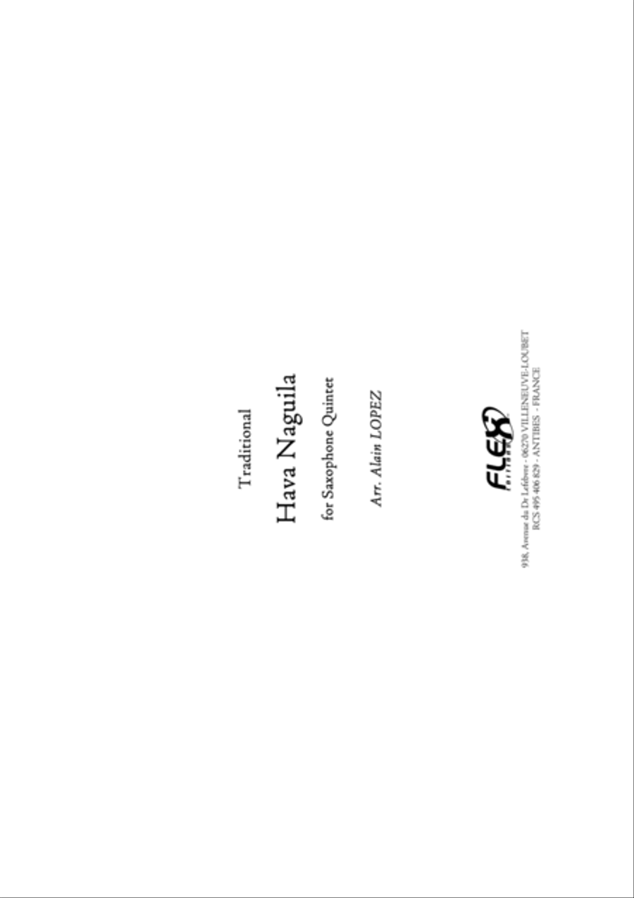 Hava Naguila Saxophone Quintet scores gallery preview page 1