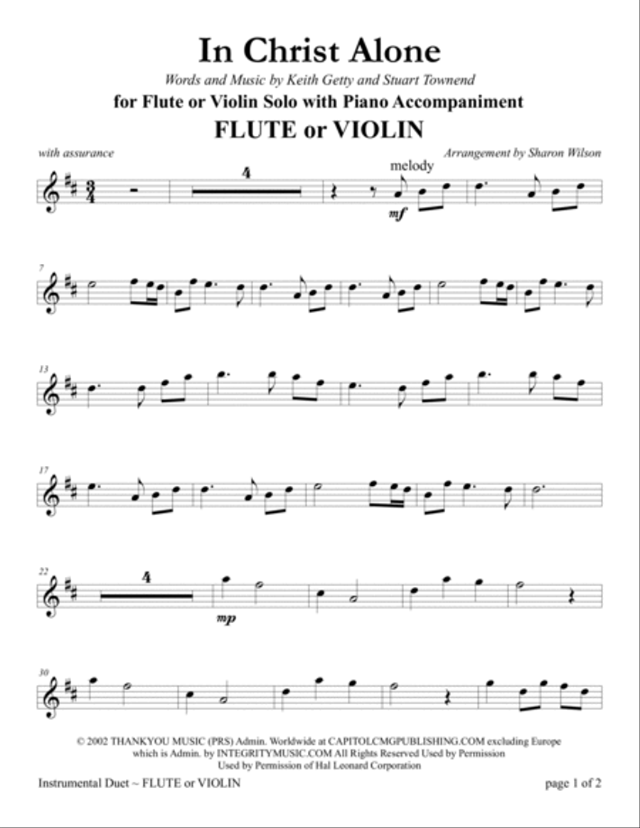 In Christ Alone Violin Solo scores gallery preview page 3