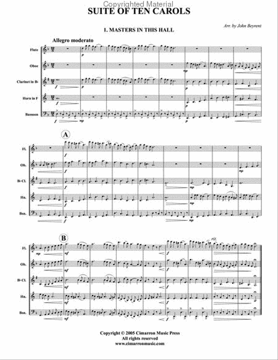 Suite of Ten Carols Suite of Ten Carols Woodwind Quintet scores gallery preview page 2