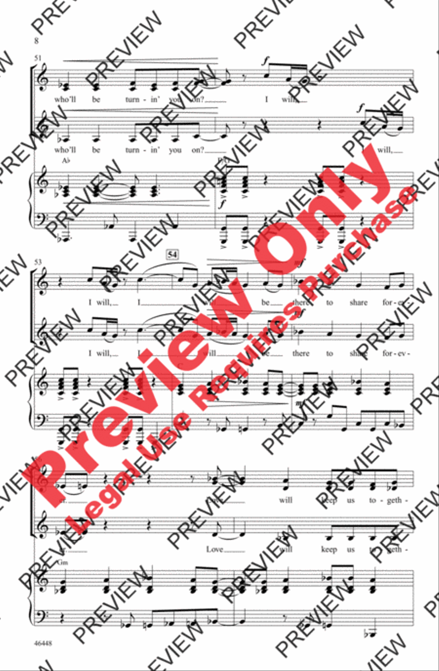 Love Will Keep Us Together Women's Choir scores gallery preview page 8