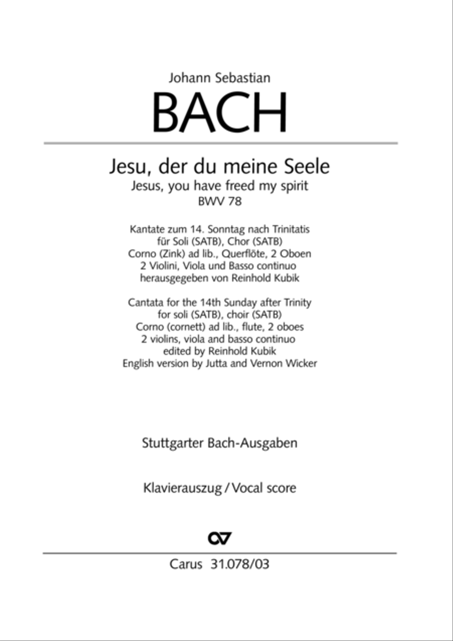 Jesus, you have freed my spirit (Jesu, der du meine Seele) 4-Part scores gallery preview page 2