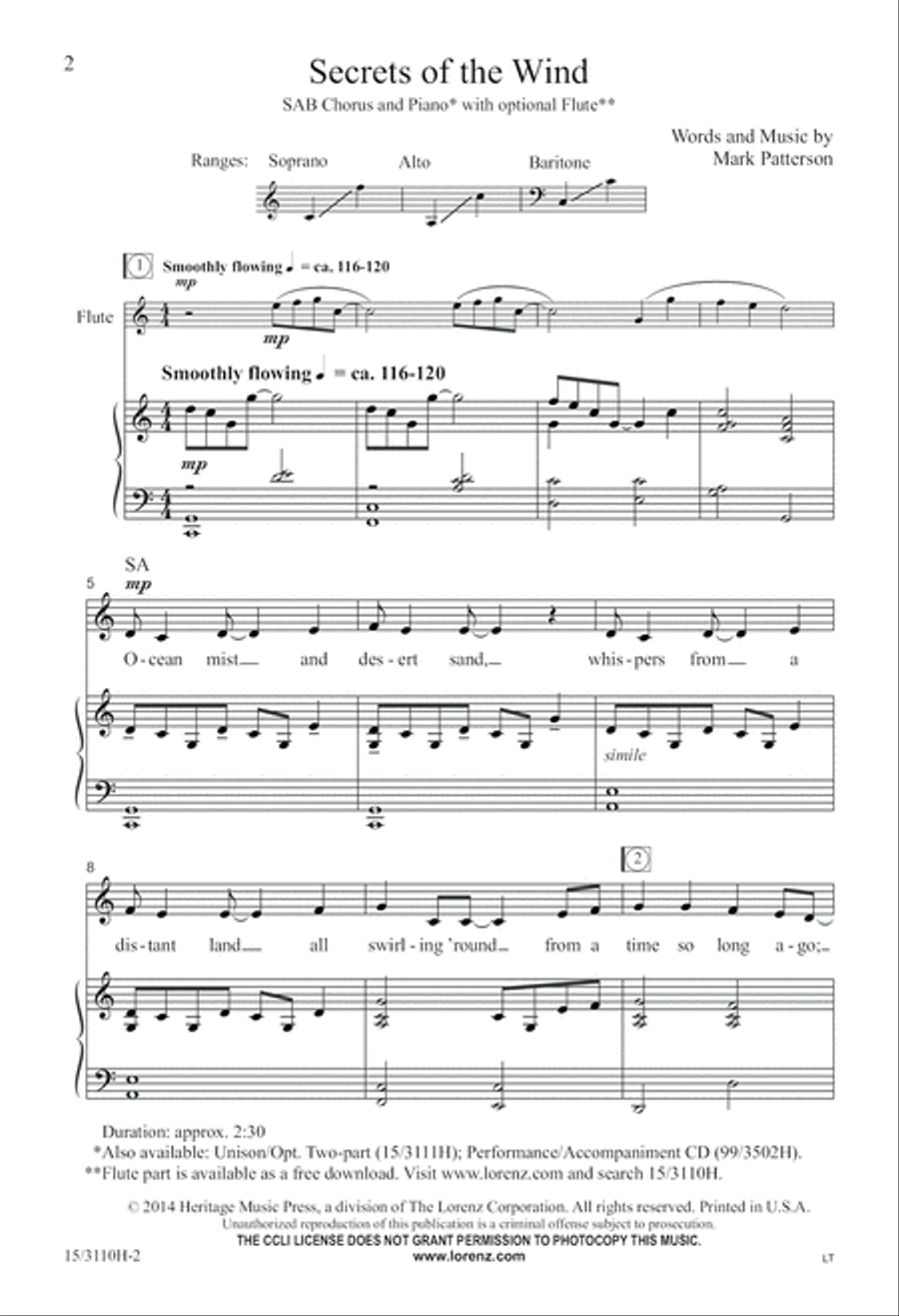 Secrets of the Wind 3-Part scores gallery preview page 2