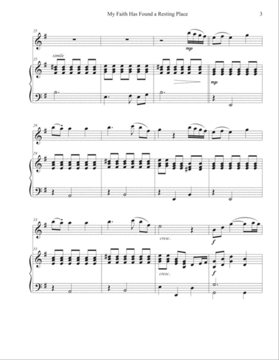 My Faith Has Found a Resting Place (Violin-Piano) Violin Solo scores gallery preview page 3