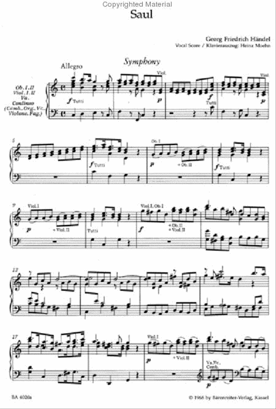 Saul HWV 53 4-Part scores gallery preview page 2