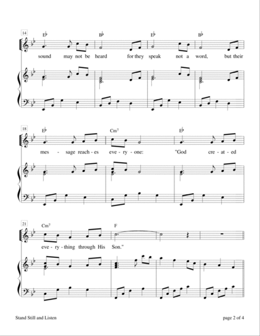Stand Still and Listen Piano, Vocal, Guitar scores gallery preview page 4