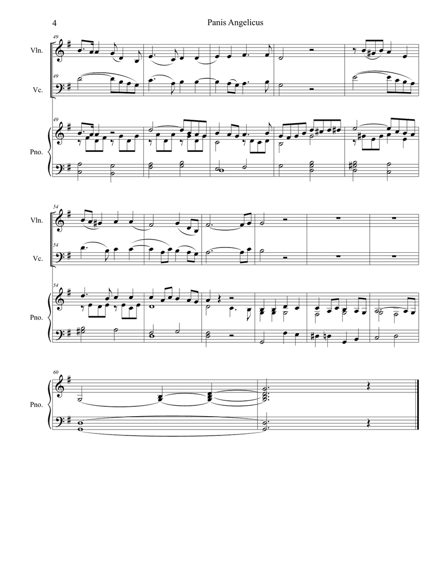 Panis Angelicus (Duet for Violin and Cello - Piano Accompaniment) Piano Trio scores gallery preview page 5