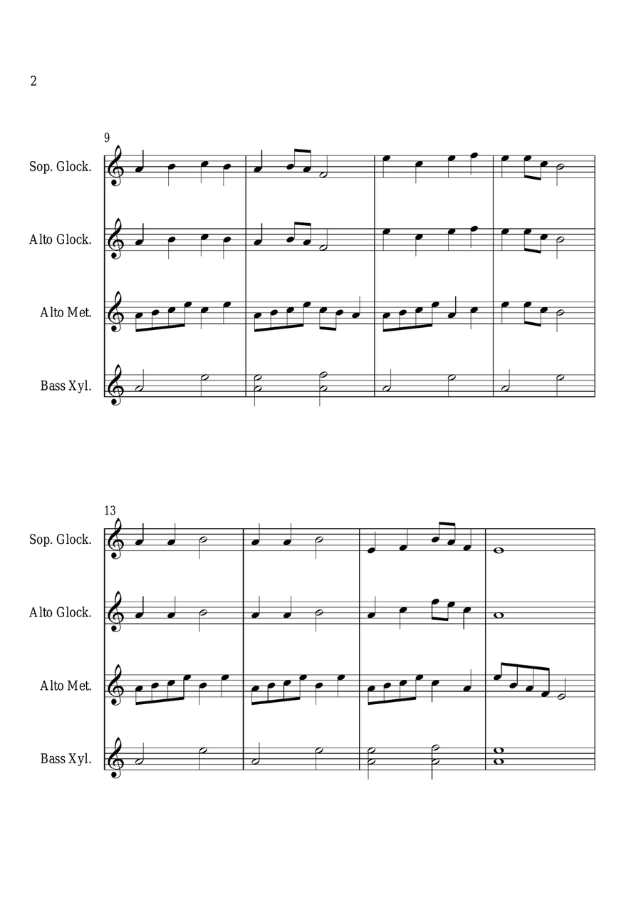 Sakura - For Orff Ensemble Percussion Ensemble scores gallery preview page 2