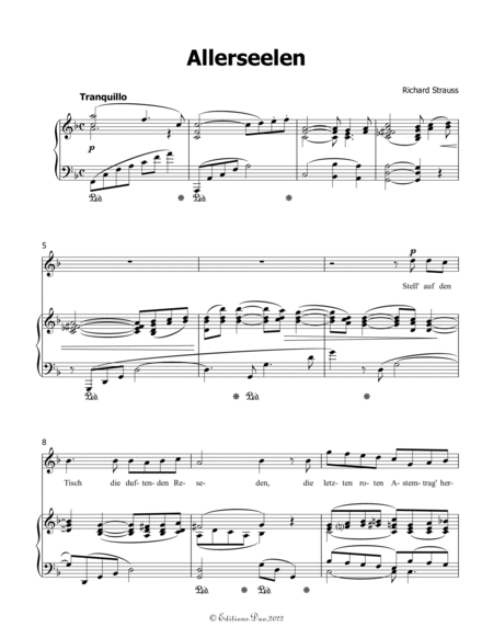 Allerseelen, by Richard Strauss, in F Major