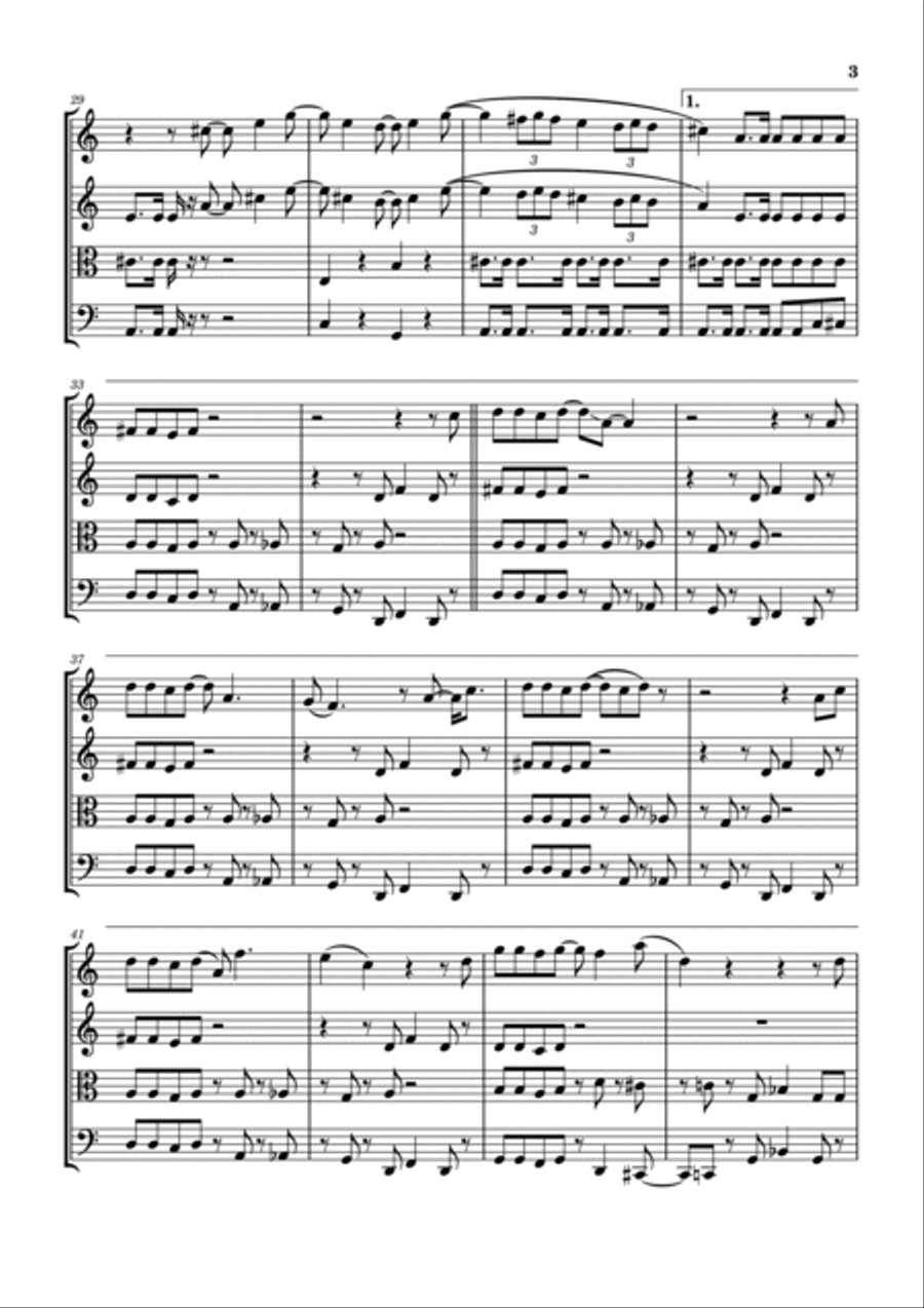 Sunshine Of Your Love String Quartet scores gallery preview page 4