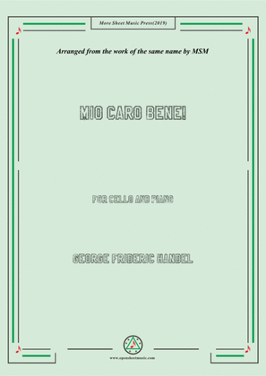 Book cover for Handel-Mio caro bene!,for Cello and Piano