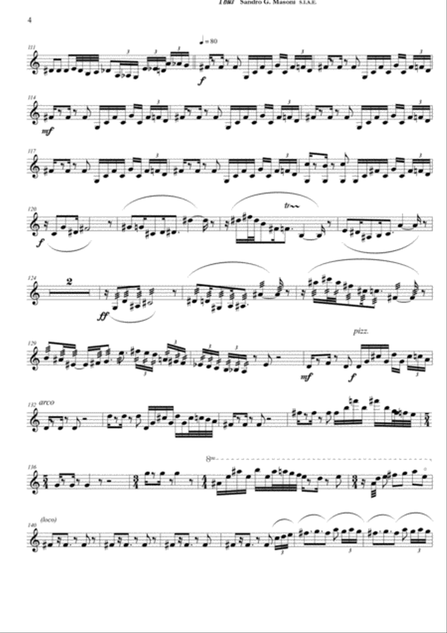 Thus (Violin II part) String Quartet scores gallery preview page 4