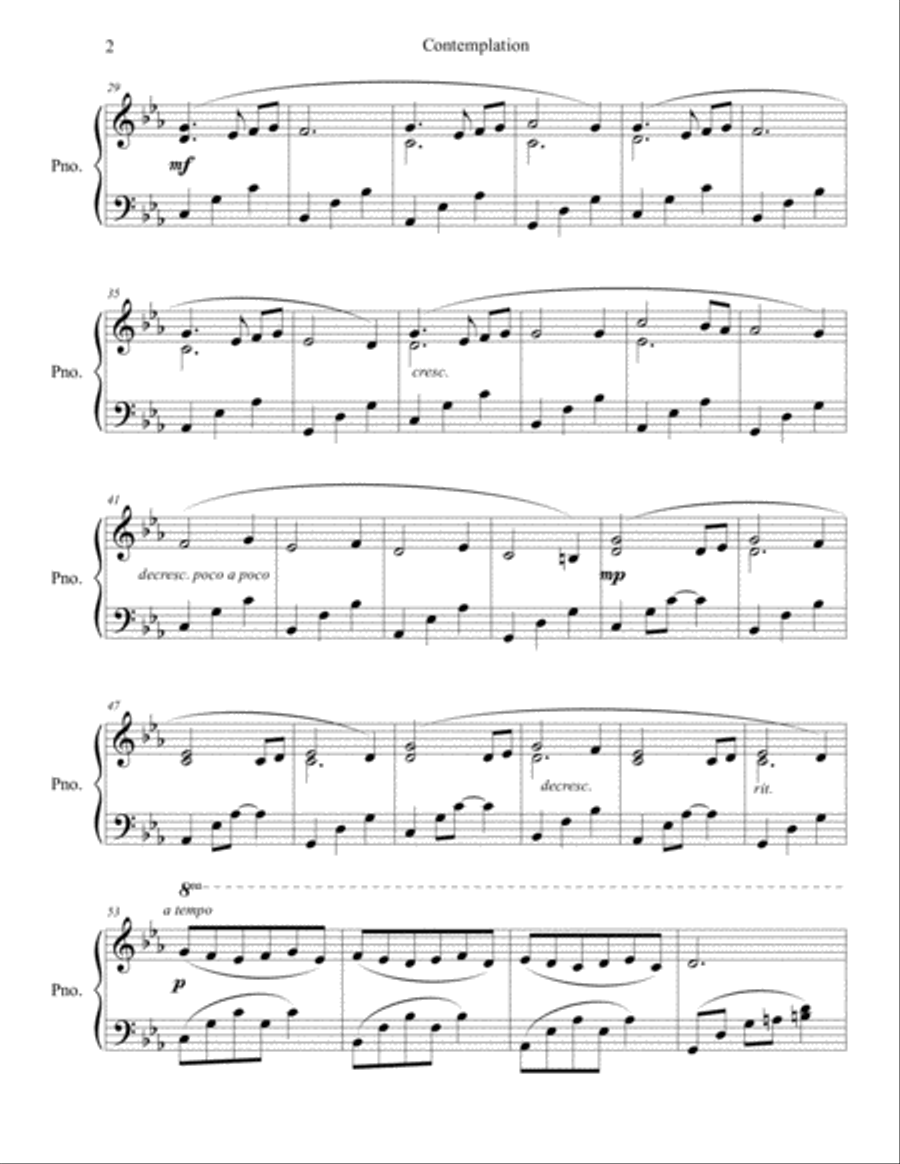 Contemplation Piano Solo scores gallery preview page 3