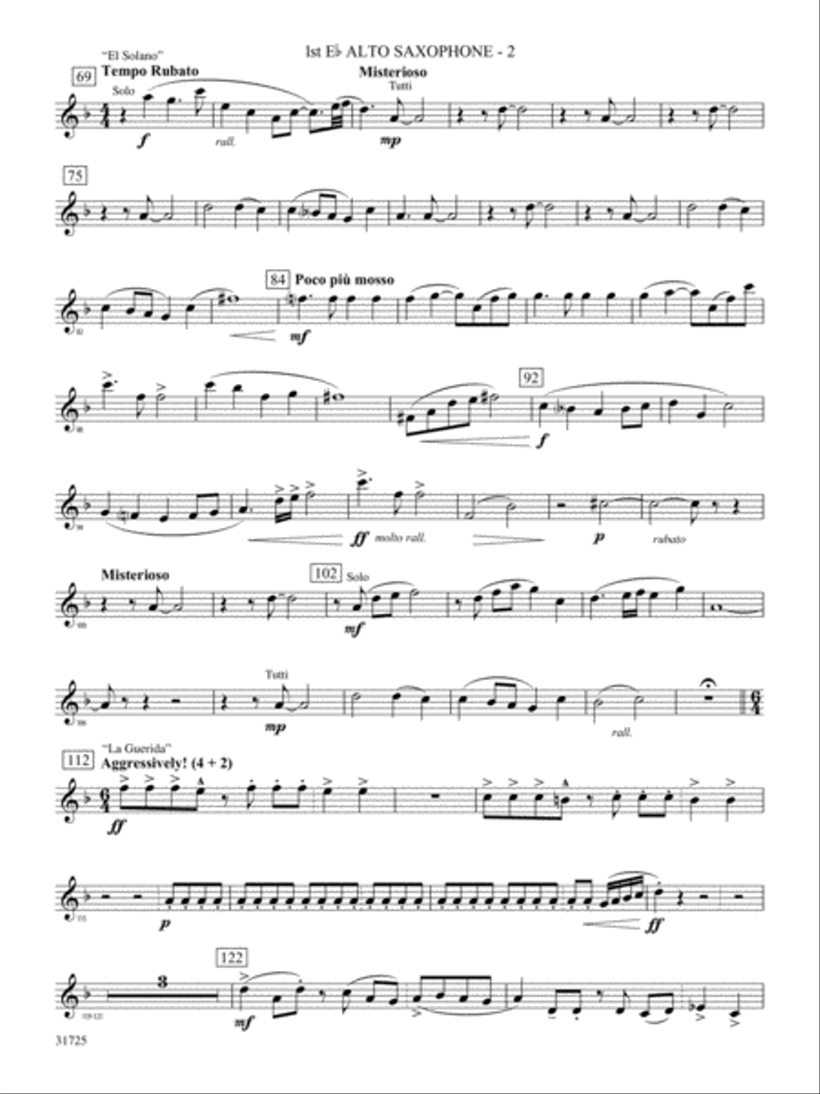 Iberian Escapades: E-flat Alto Saxophone Concert Band scores gallery preview page 2