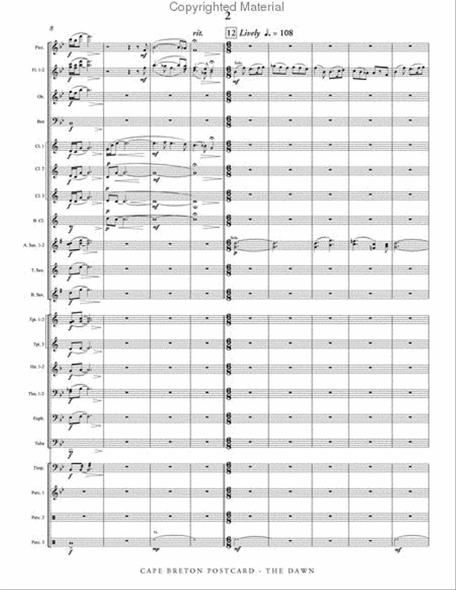 Cape Breton Postcard Concert Band scores gallery preview page 3