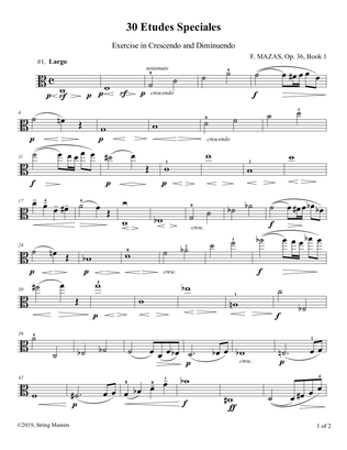 Mazas, Etudes for Viola Op 36, Book 1, No.01