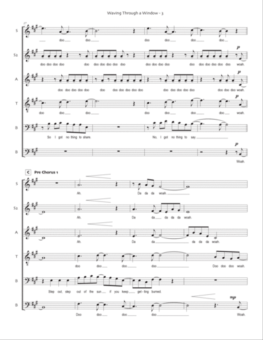Waving Through A Window Divisi scores gallery preview page 4