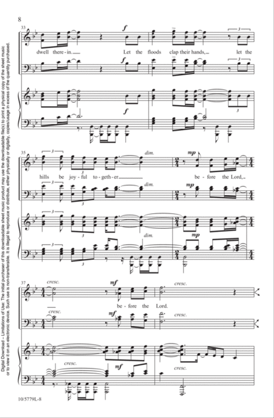 Psalm 98 Psalm 98 4-Part scores gallery preview page 8