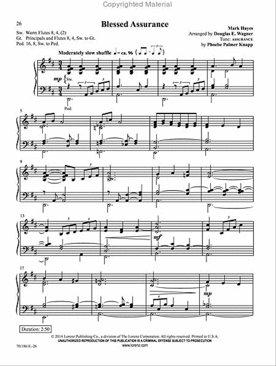 Mark Hayes: Hymns for Organ, Vol. 2 Organ Solo scores gallery preview page 7