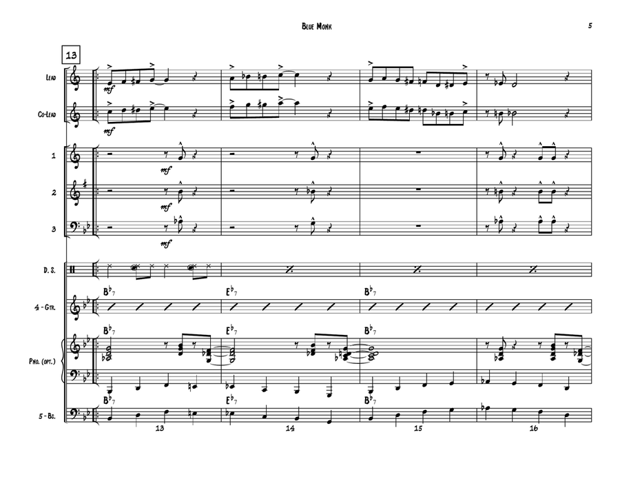 Blue Monk Jazz Ensemble scores gallery preview page 5