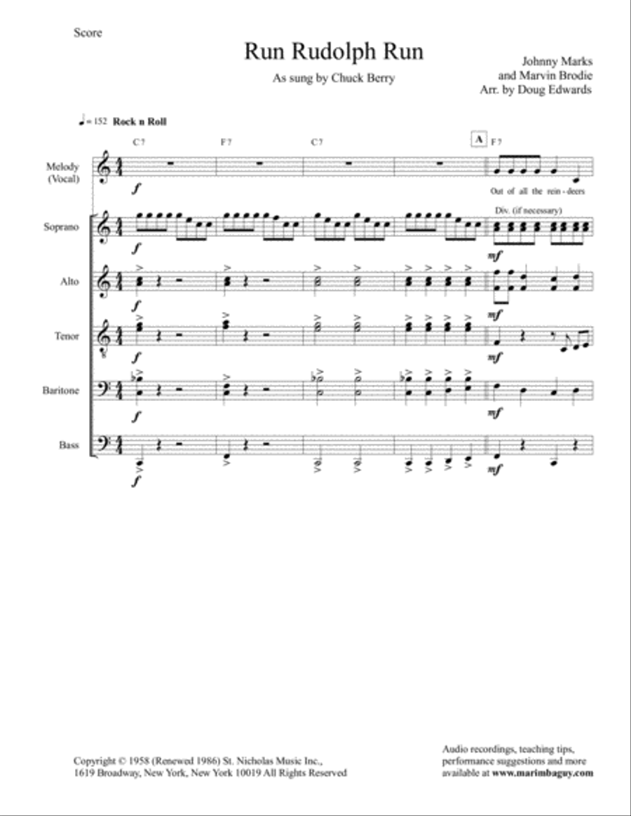 Run Rudolph Run Large Ensemble scores gallery preview page 5