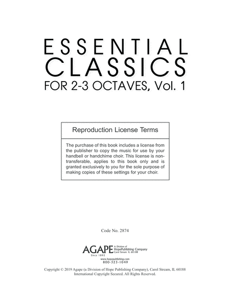 Essential Classics for 2-3 Octaves, Vol. 1 (Reproducible)-Digital Download image number null