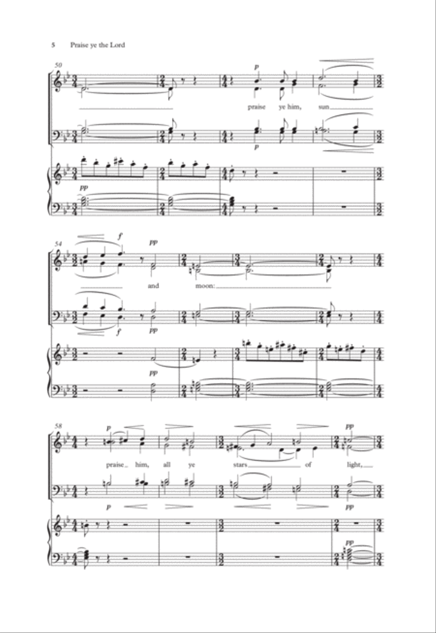 Praise ye the Lord 4-Part scores gallery preview page 5