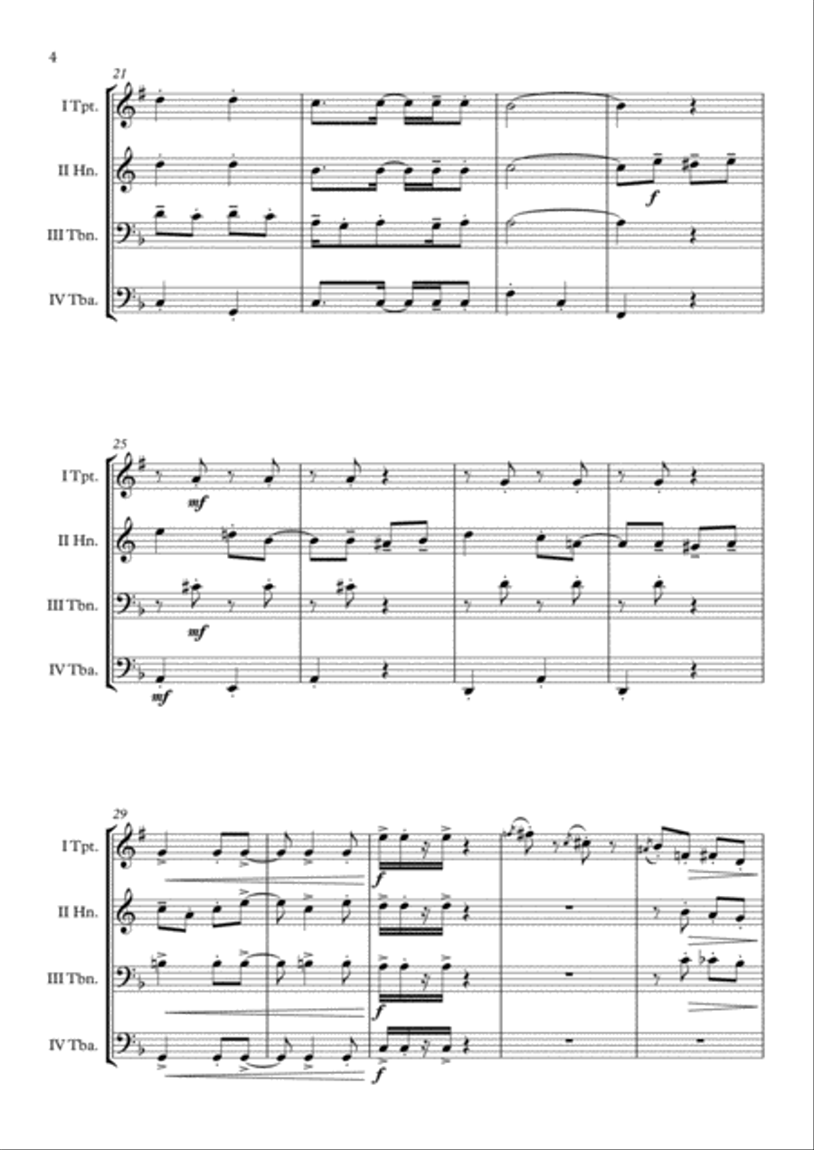 Wallace And Gromit Theme Brass Quartet scores gallery preview page 5