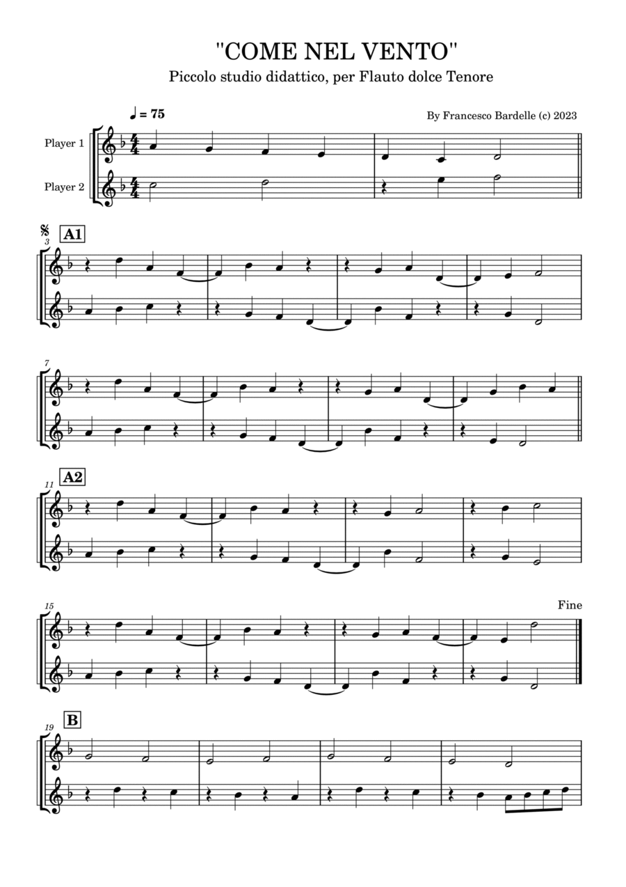 NEL VENTO Woodwind Duet scores gallery preview page 1