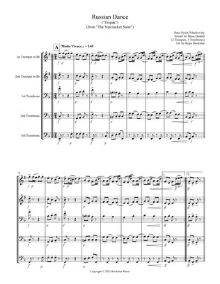 Russian Dance ("Trepak") (from "The Nutcracker Suite") (F) (Brass Quintet - 2 Trp, 3 Trb)