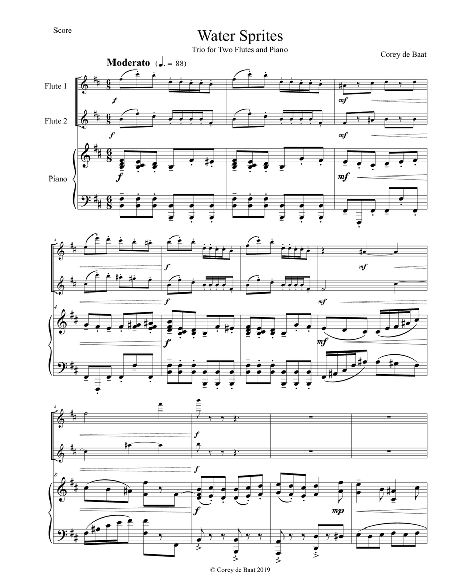 Water Sprites Flute Solo scores gallery preview page 1