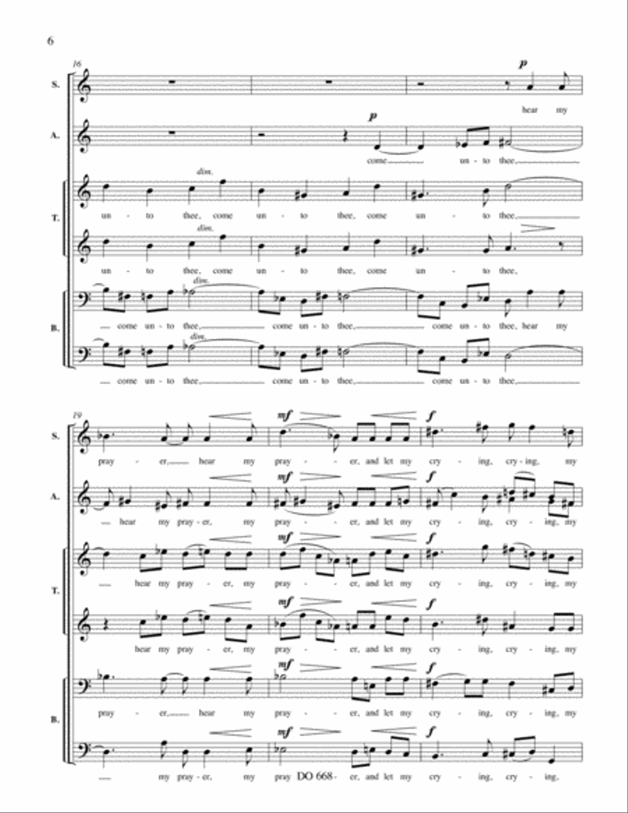 Hear of my prayer, O Lord, opus 66 Choir scores gallery preview page 6