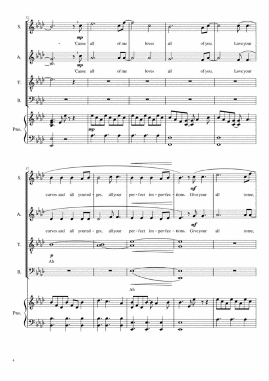 All Of Me 4-Part scores gallery preview page 4