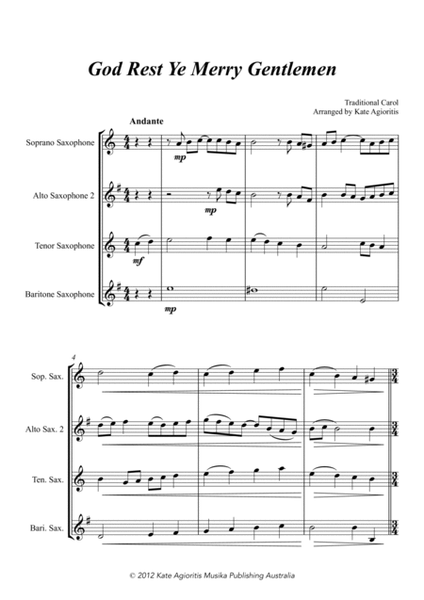 Jazz Carols Collection for Saxophone Quartet - Set Seven image number null