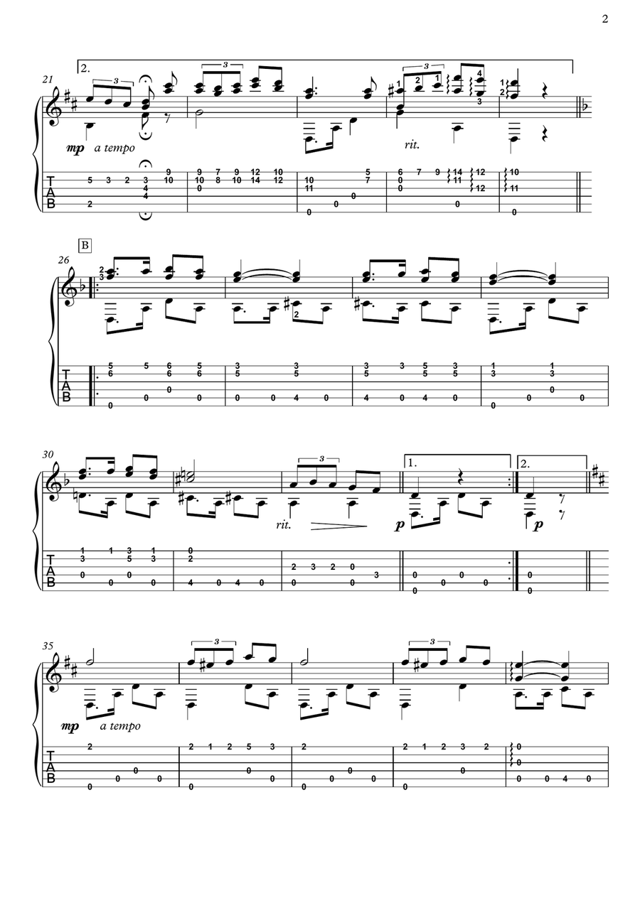 Contradanza Guitar solo Acoustic Guitar scores gallery preview page 2
