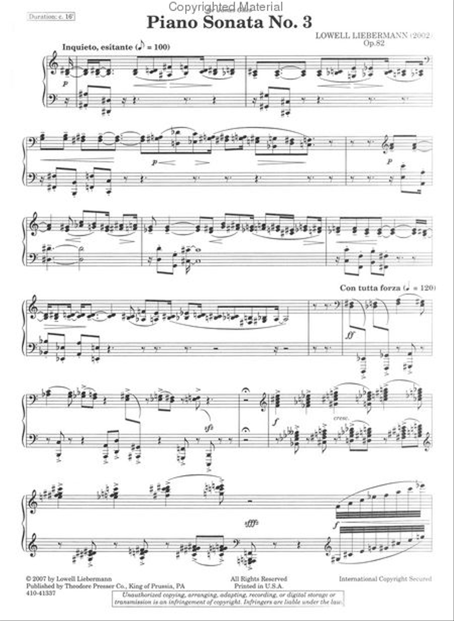 Piano Sonata No. 3 Piano Sonata No. 3 Chamber Music scores gallery preview page 2