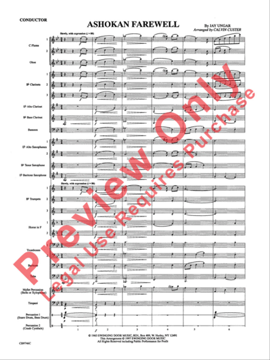Ashokan Farewell (from The Civil War) Concert Band scores gallery preview page 3