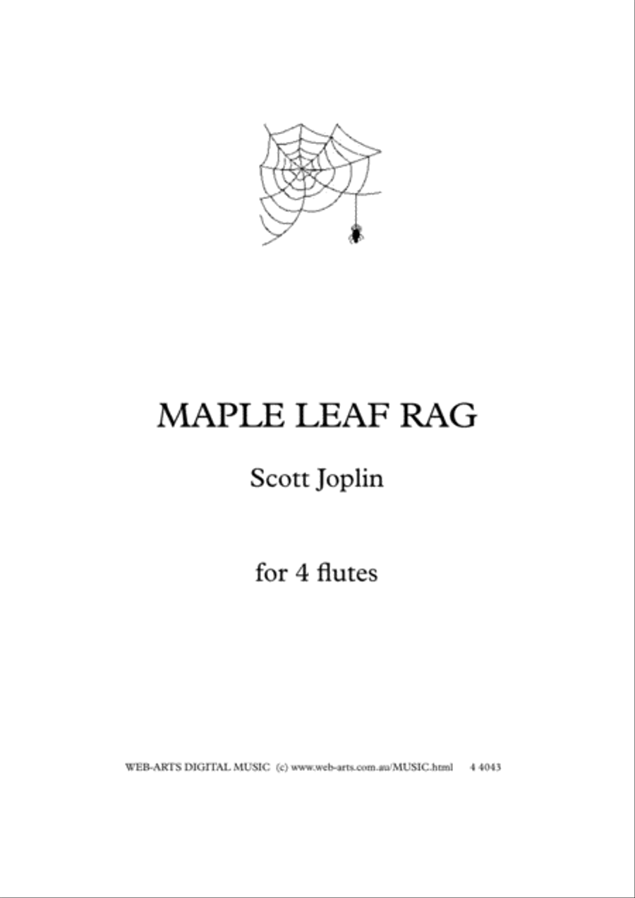 MAPLE LEAF RAG arranged for 4 flutes - SCOTT JOPLIN Flute Quartet scores gallery preview page 1