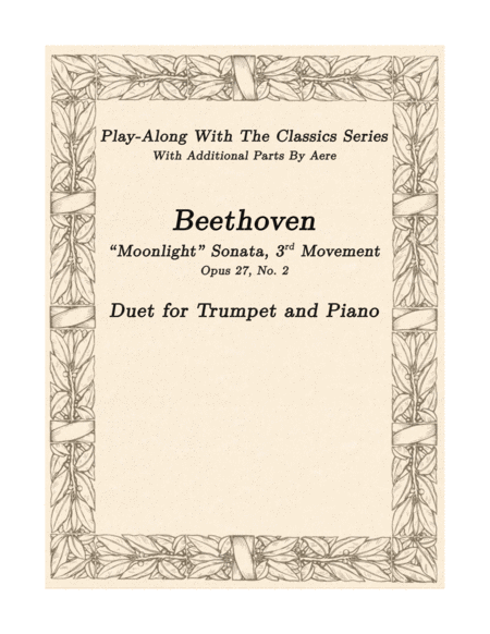 Beethoven Moonlight Sonata 3rd Movement - A Duet For Trumpet And Piano image number null
